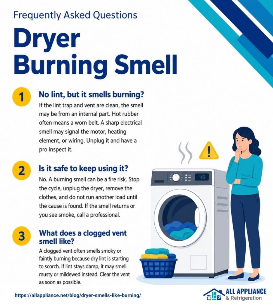 dryer burning smell faqs
